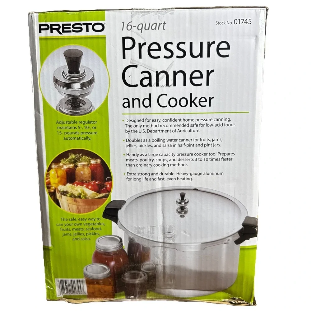 Presto 16-Quart Pressure Canner and Cooker 01745 Aluminum NEW IN BOX!
